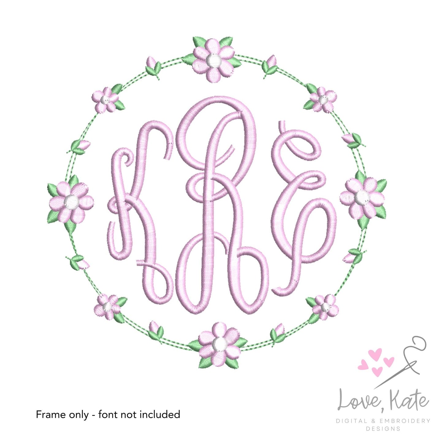 Vintage Flowers Monogram Frame | 2 Styles | 8 Sizes