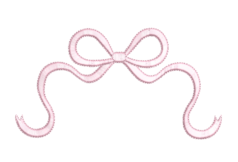 Bow Monogram and Name Topper | Satin Stitch Embroidery Design