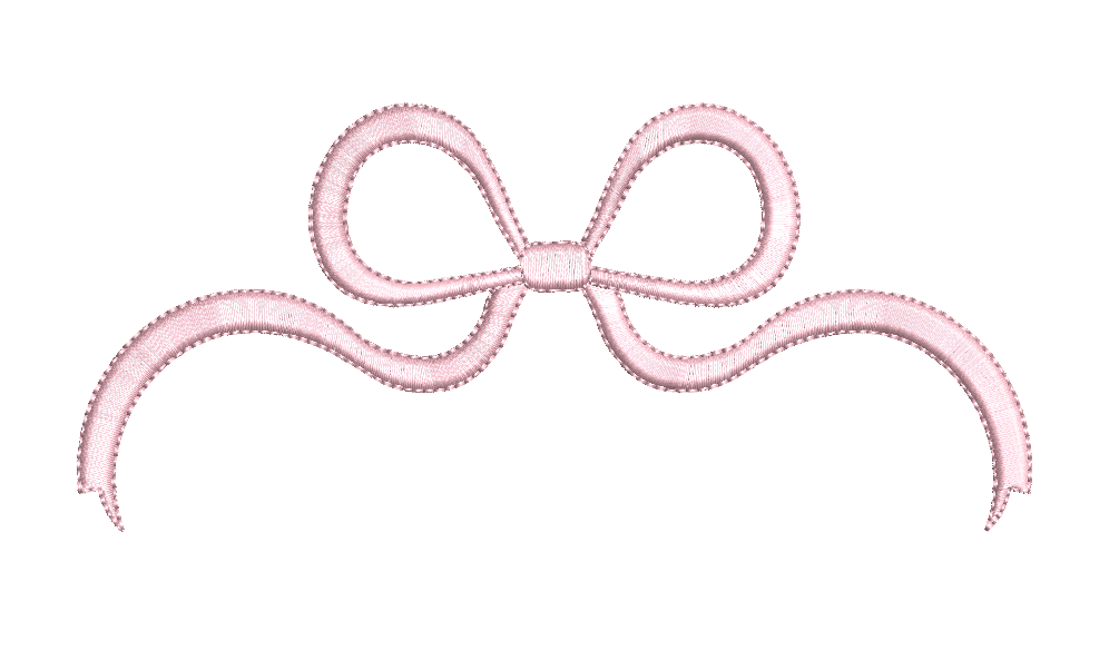 Bow Monogram and Name Topper | Satin Stitch Embroidery Design