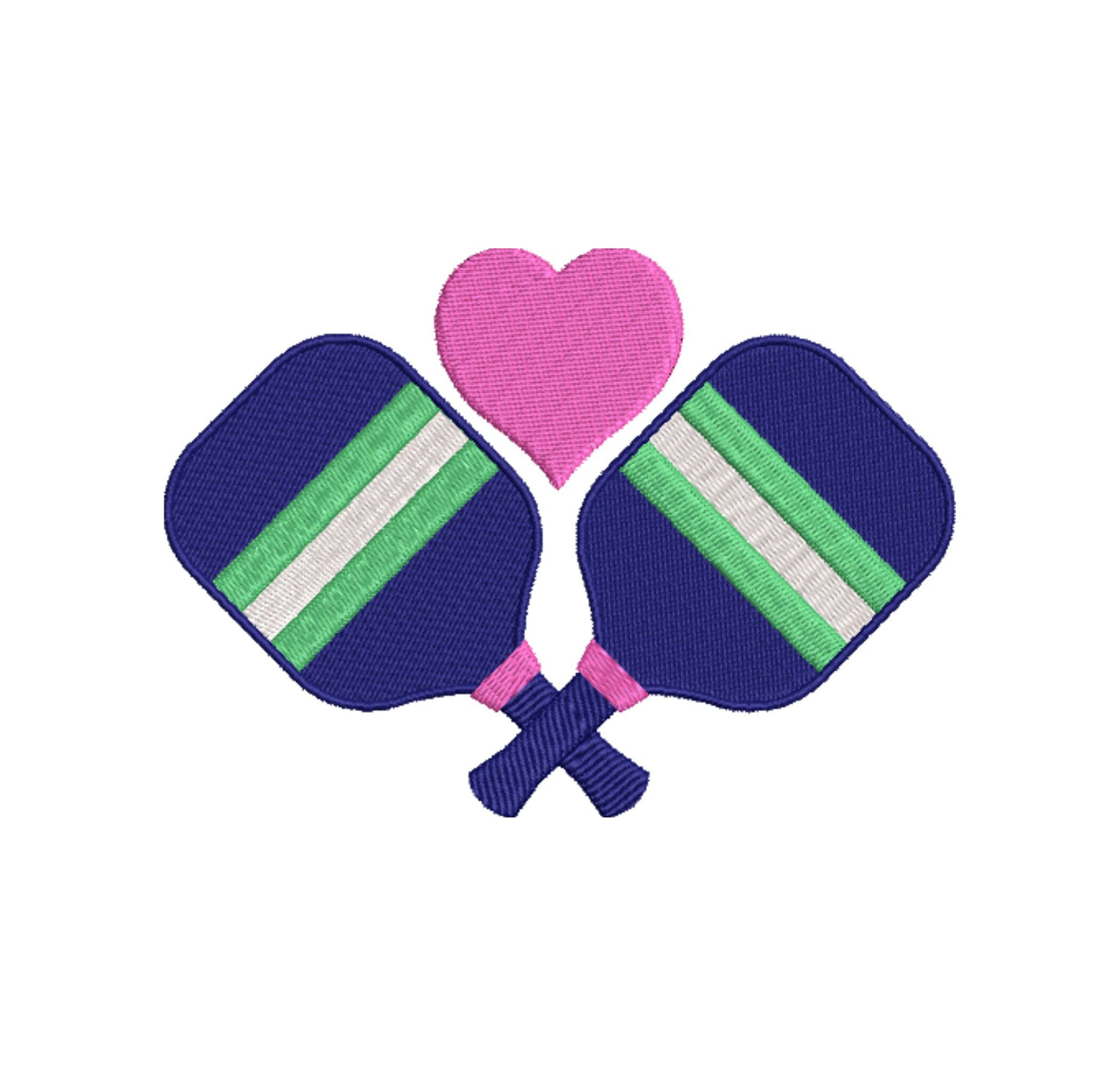 Pickleball Love Embroidery Design - Sketch and Fill Options (8 sizes)