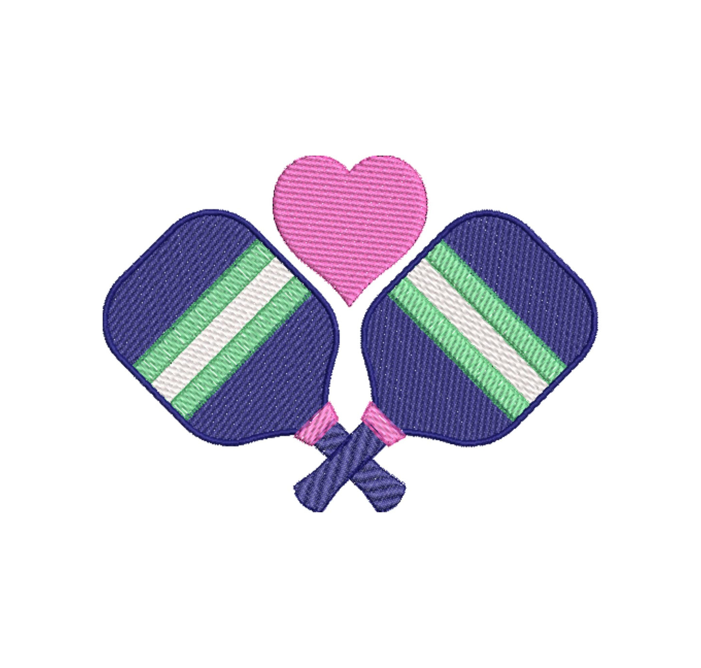 Pickleball Love Embroidery Design - Sketch and Fill Options (8 sizes)