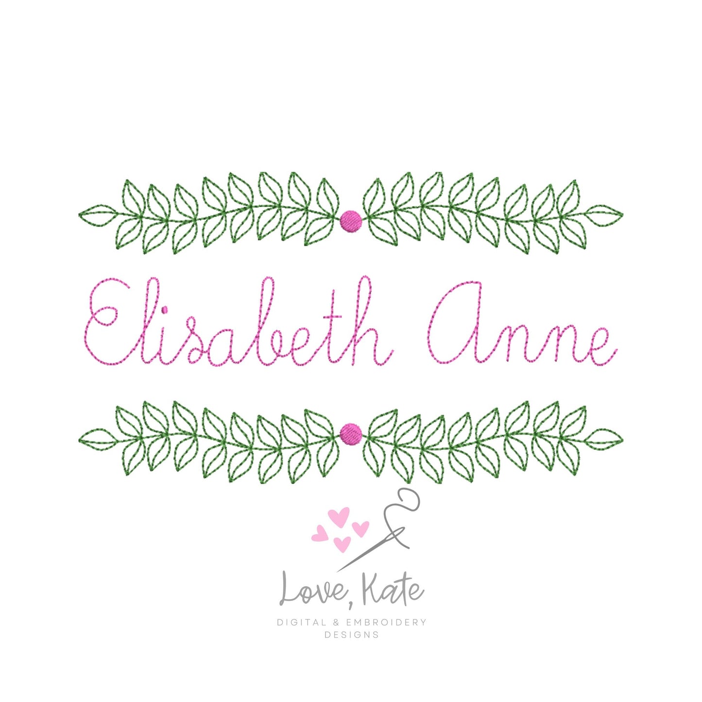 Wreath Embroidery Frame - Fill, Sketch + Outline | 3 Sizes