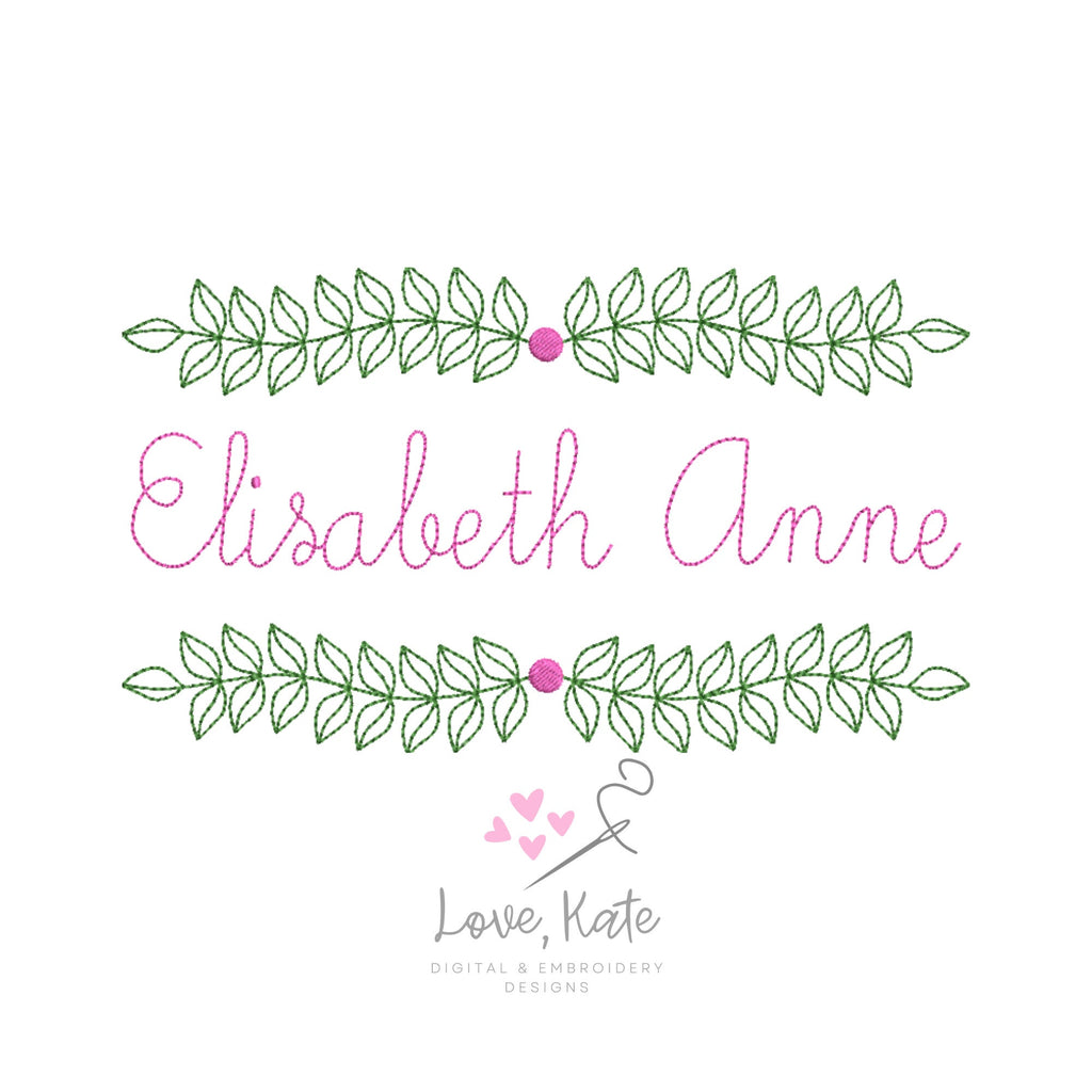 Wreath Embroidery Frame - Fill, Sketch + Outline | 3 Sizes