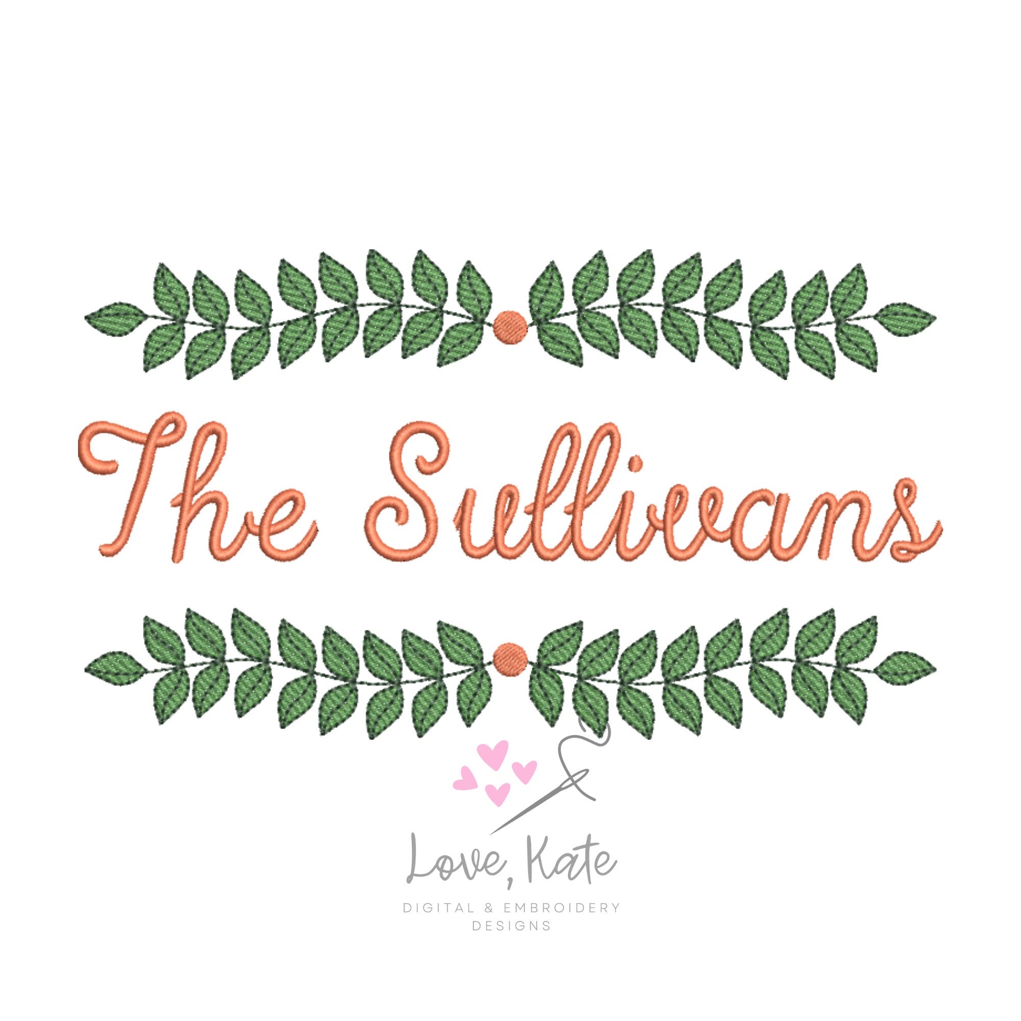 Wreath Embroidery Frame - Fill, Sketch + Outline | 3 Sizes