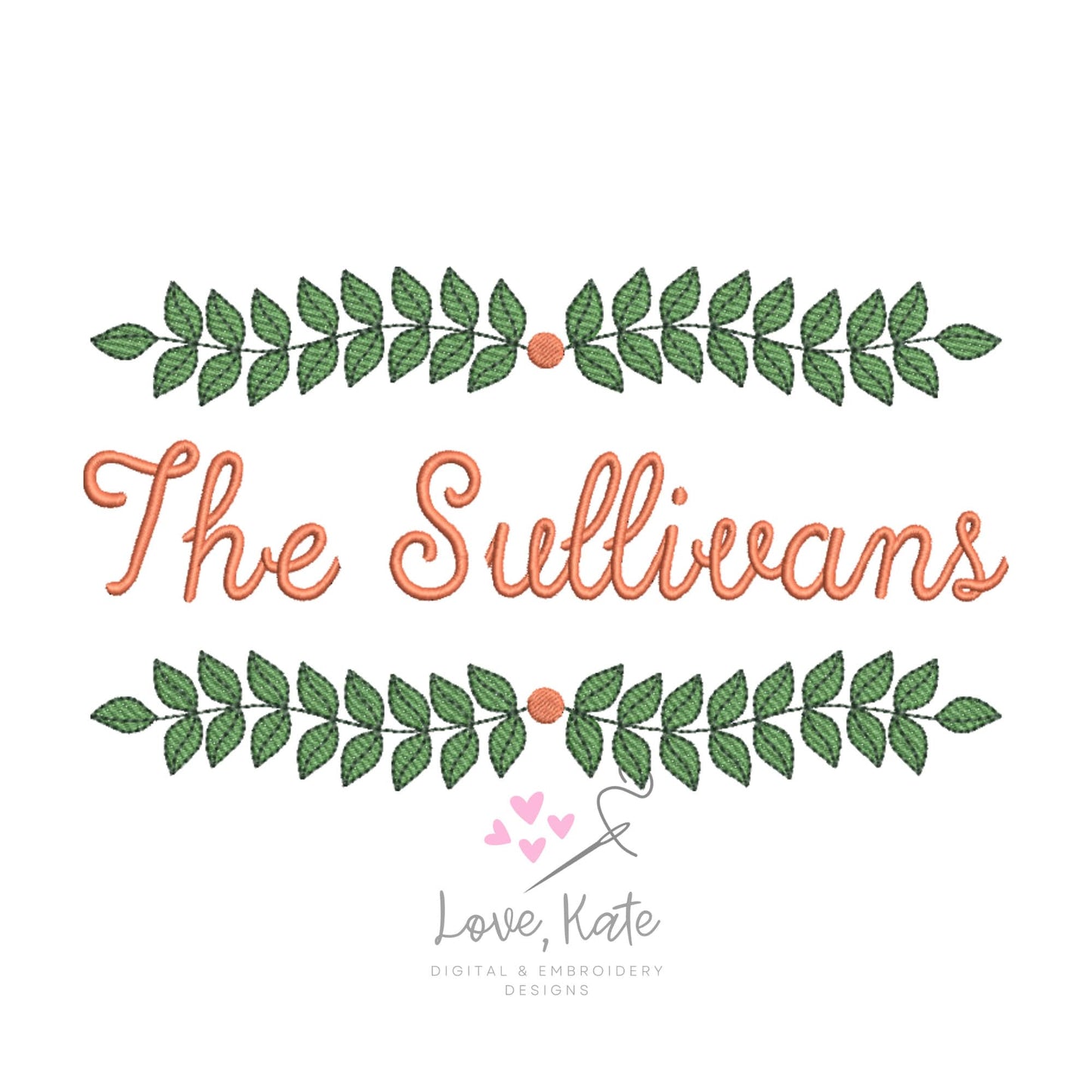 Wreath Embroidery Frame - Fill, Sketch + Outline | 3 Sizes