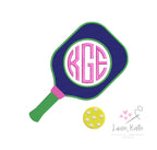 Pickleball Monogram Frame - Stitch and Appliqué Files (4 sizes)