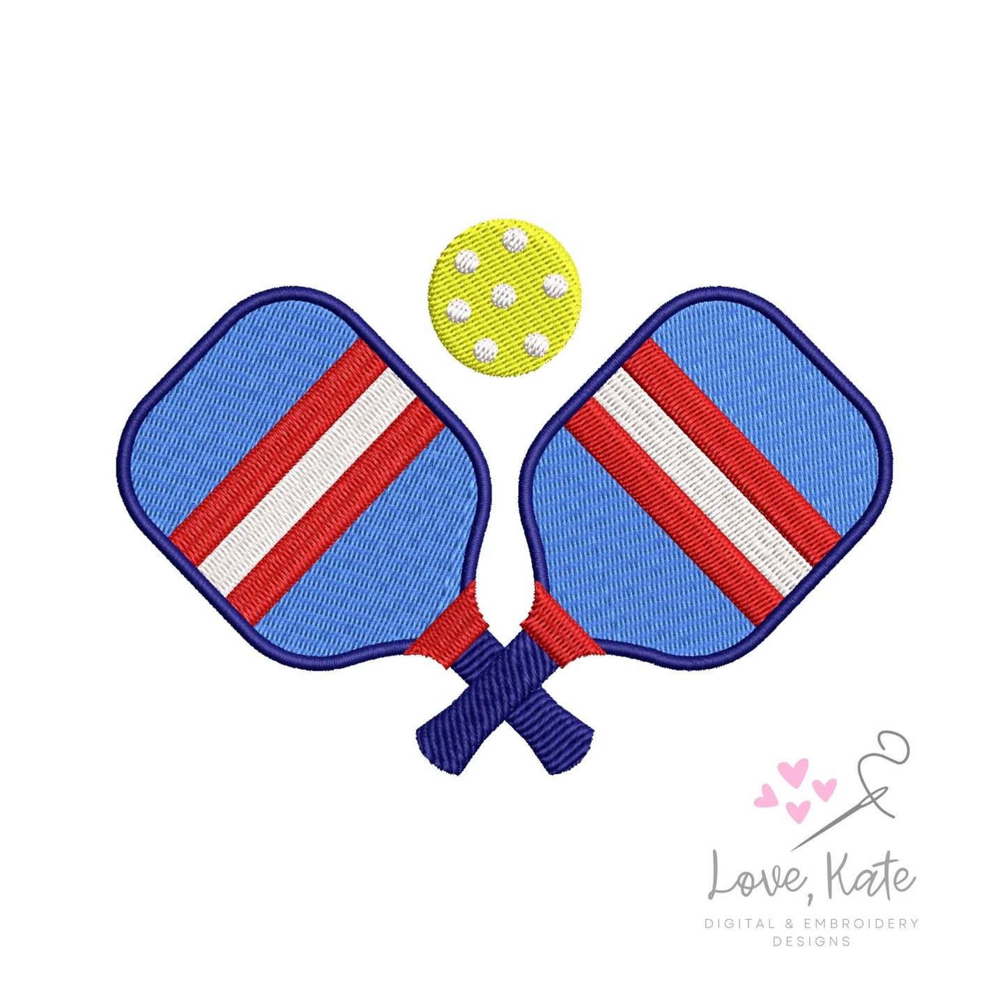Pickleball Paddles Embroidery Design - 2 Styles | 5 Sizes