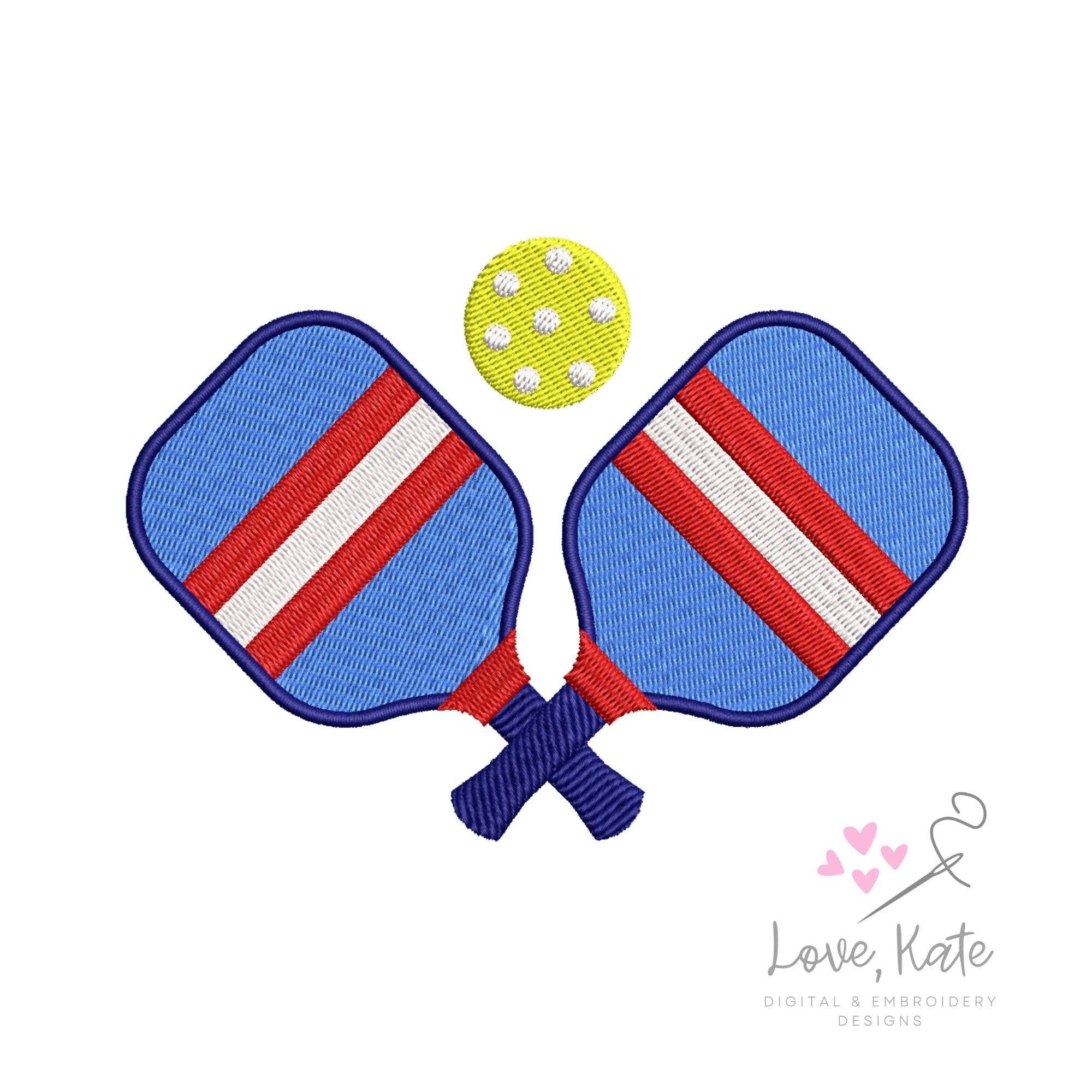 Pickleball Paddles Embroidery Design - 2 Styles | 5 Sizes