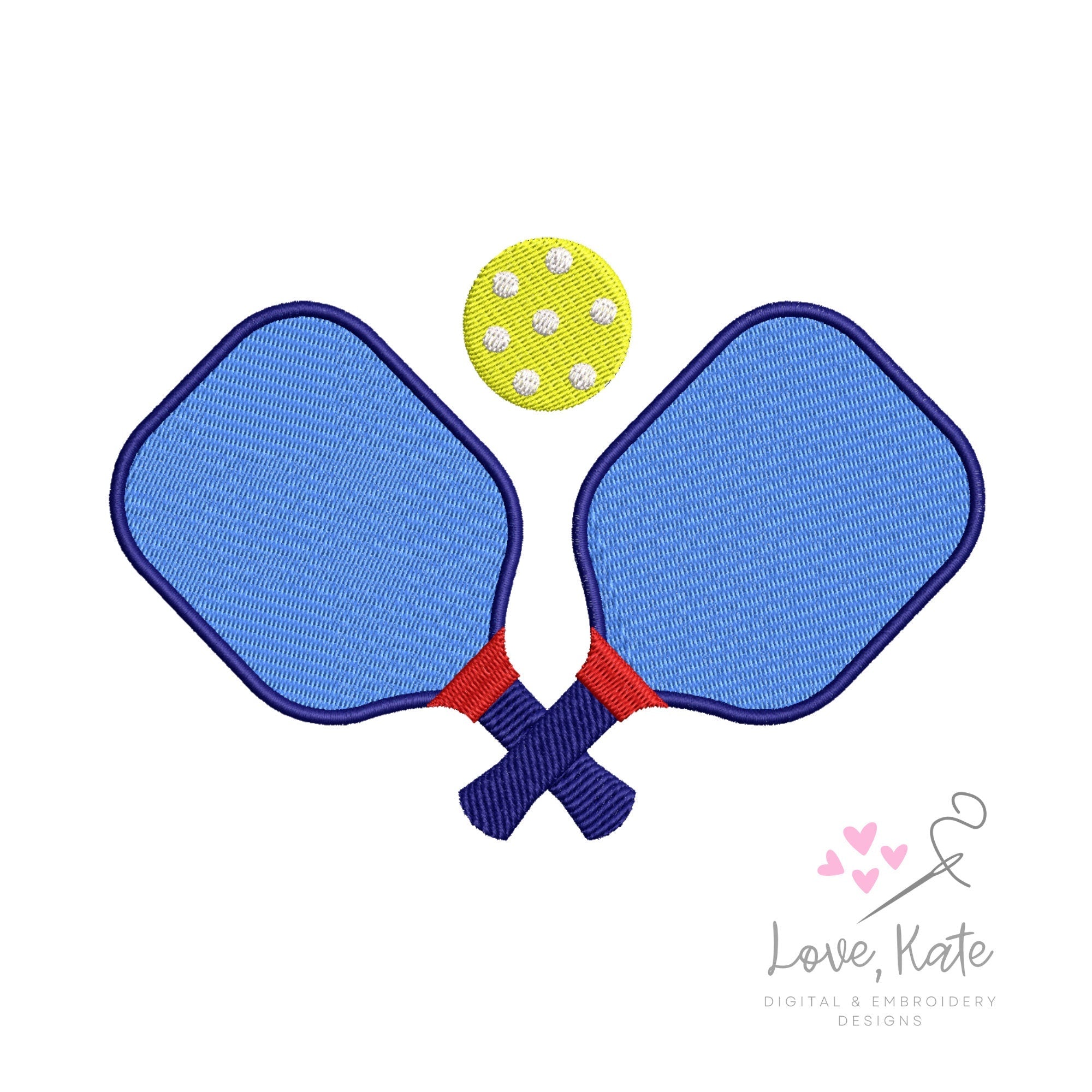 Pickleball Paddles Embroidery Design - 2 Styles | 5 Sizes
