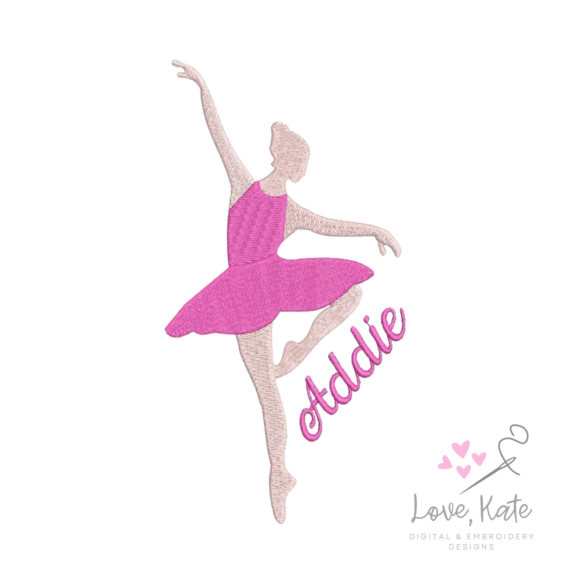 Ballerina Embroidery Design | Set of Two - 5 Sizes