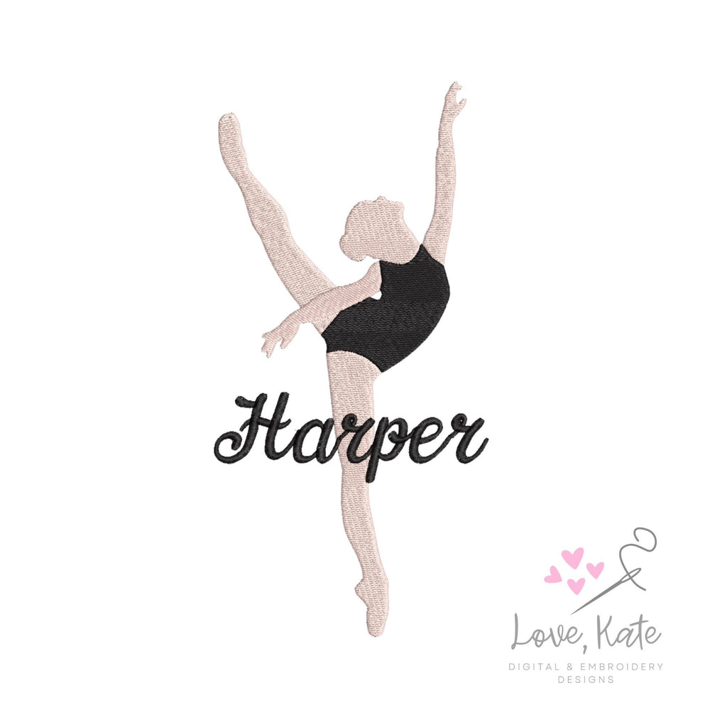 Ballerina Embroidery Design | Set of Two - 5 Sizes