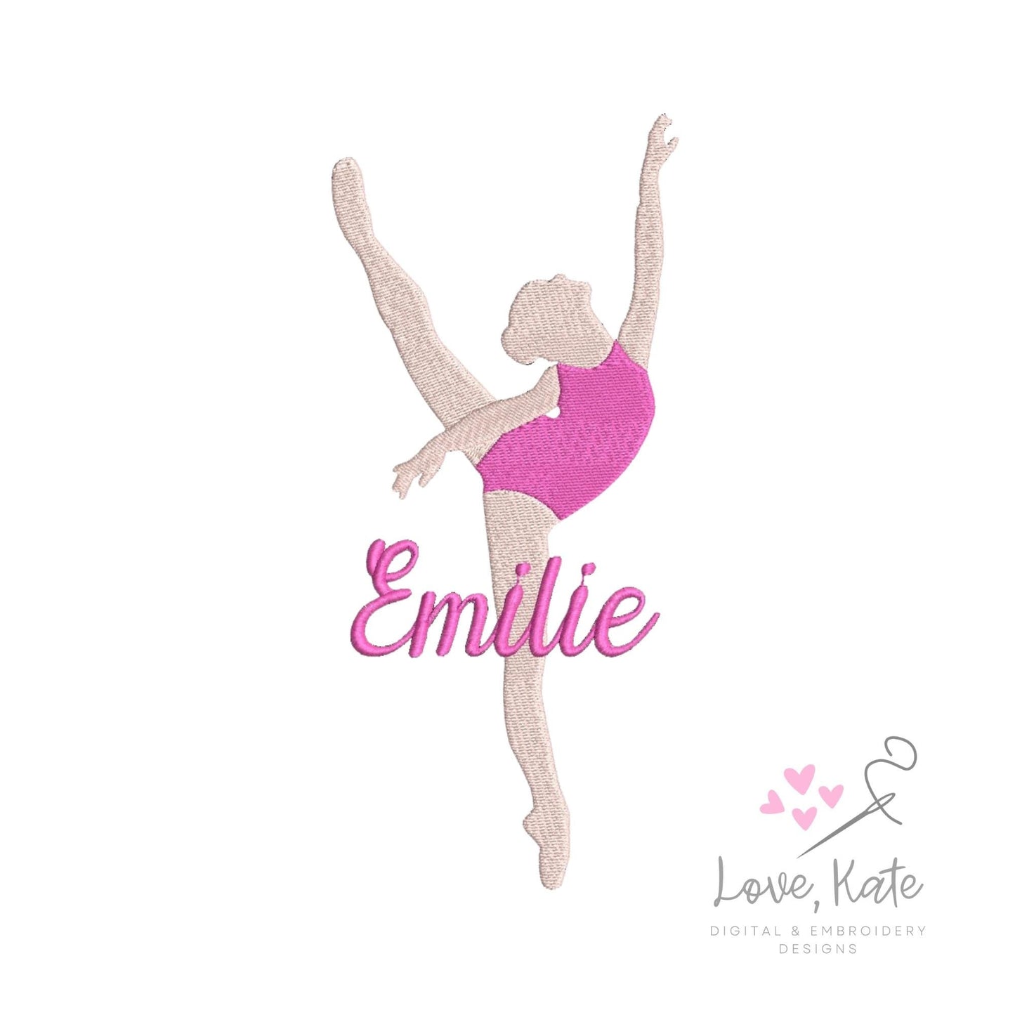Ballerina Embroidery Design | Set of Two - 5 Sizes
