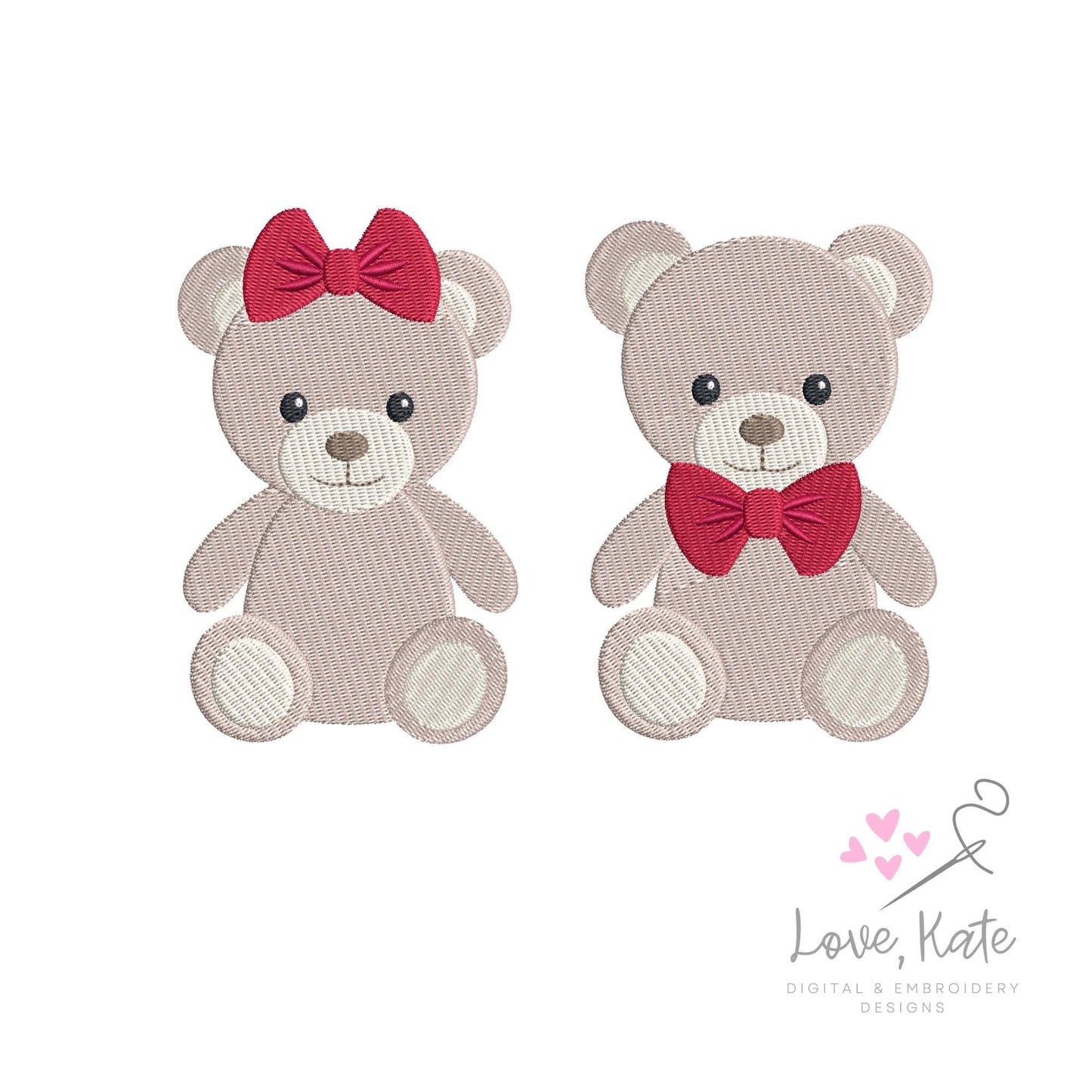 Teddy Bears & Bows - 2 styles | 8 Sizes Each