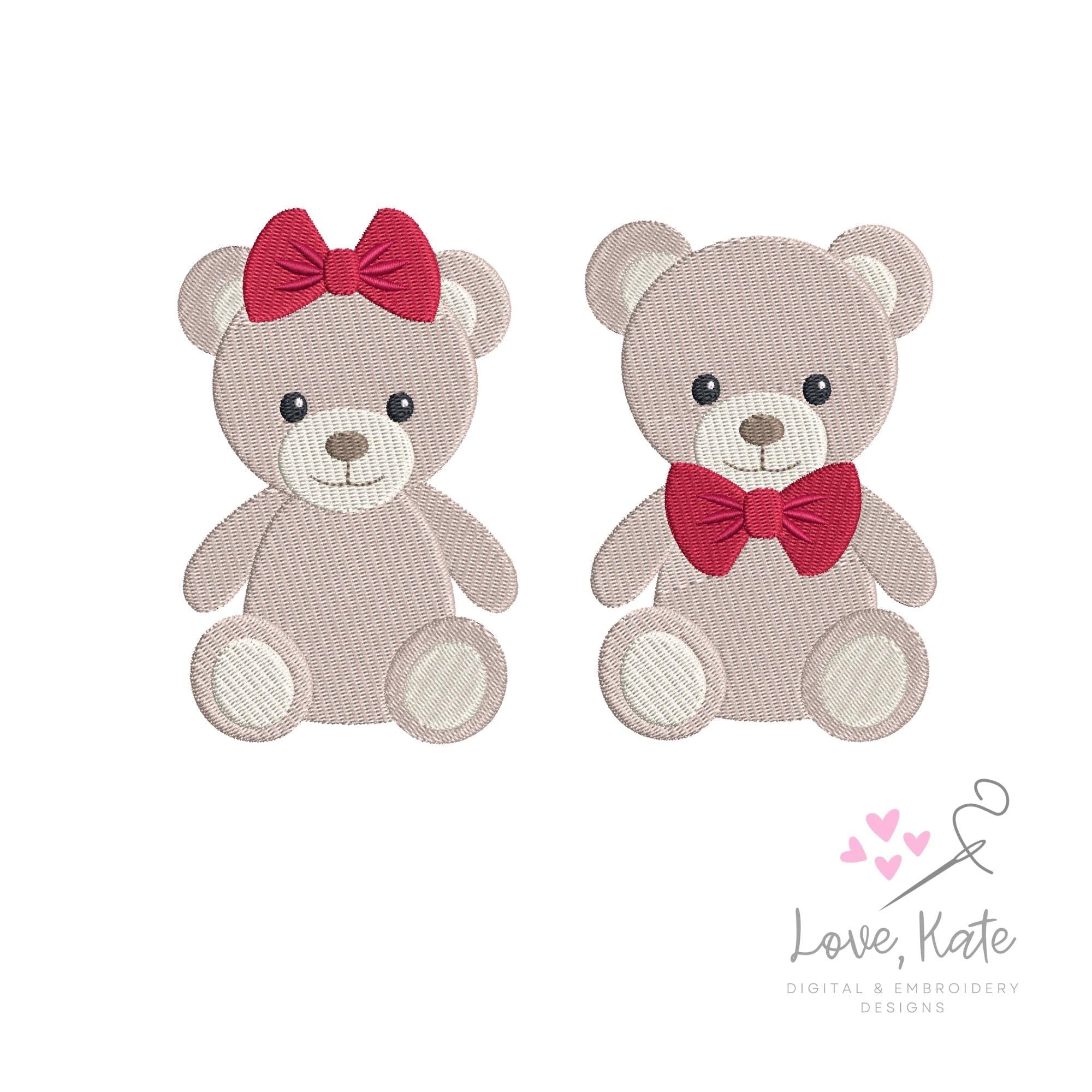 Teddy Bears & Bows - 2 styles | 8 Sizes Each