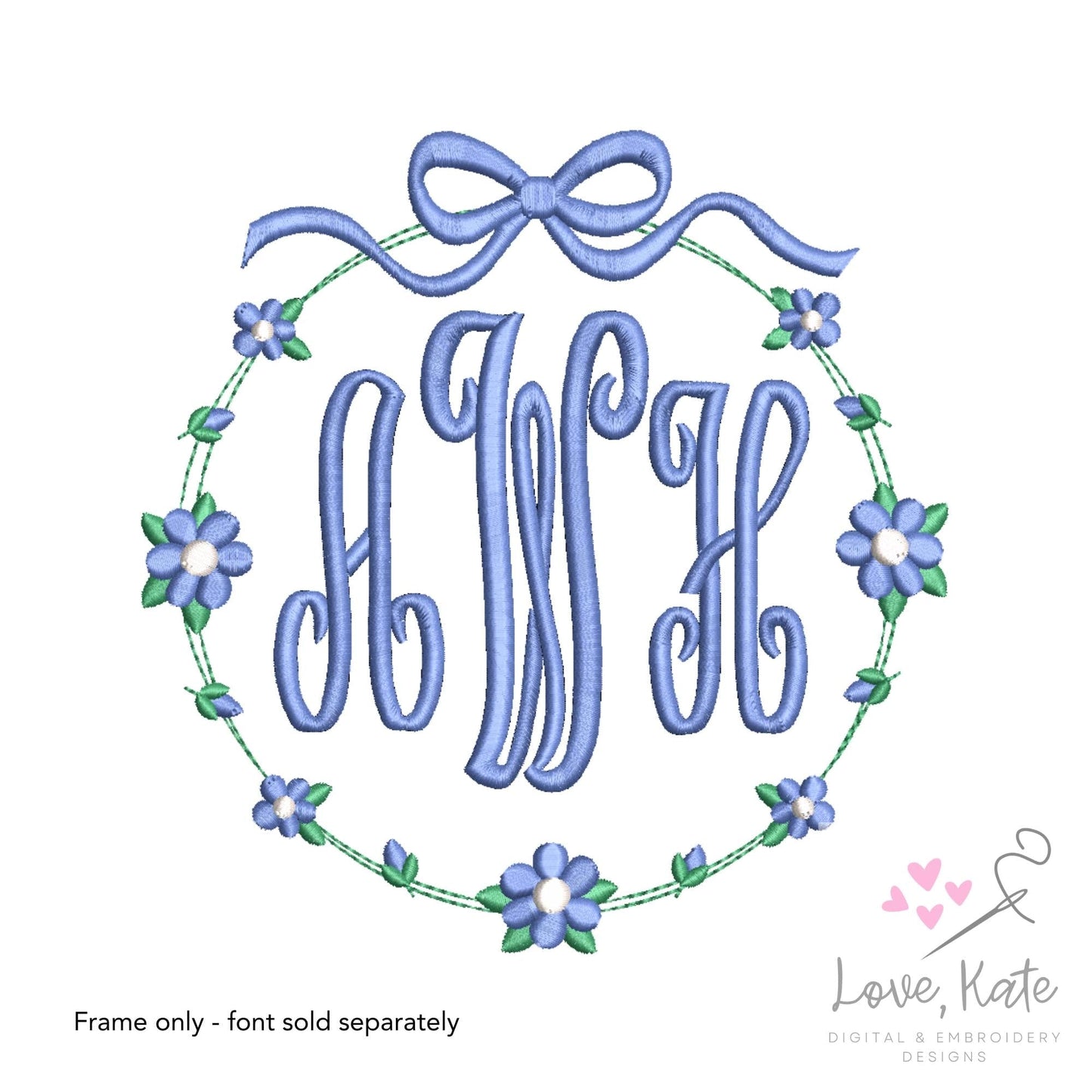 Vintage Flowers Monogram Frame | 2 Styles | 8 Sizes