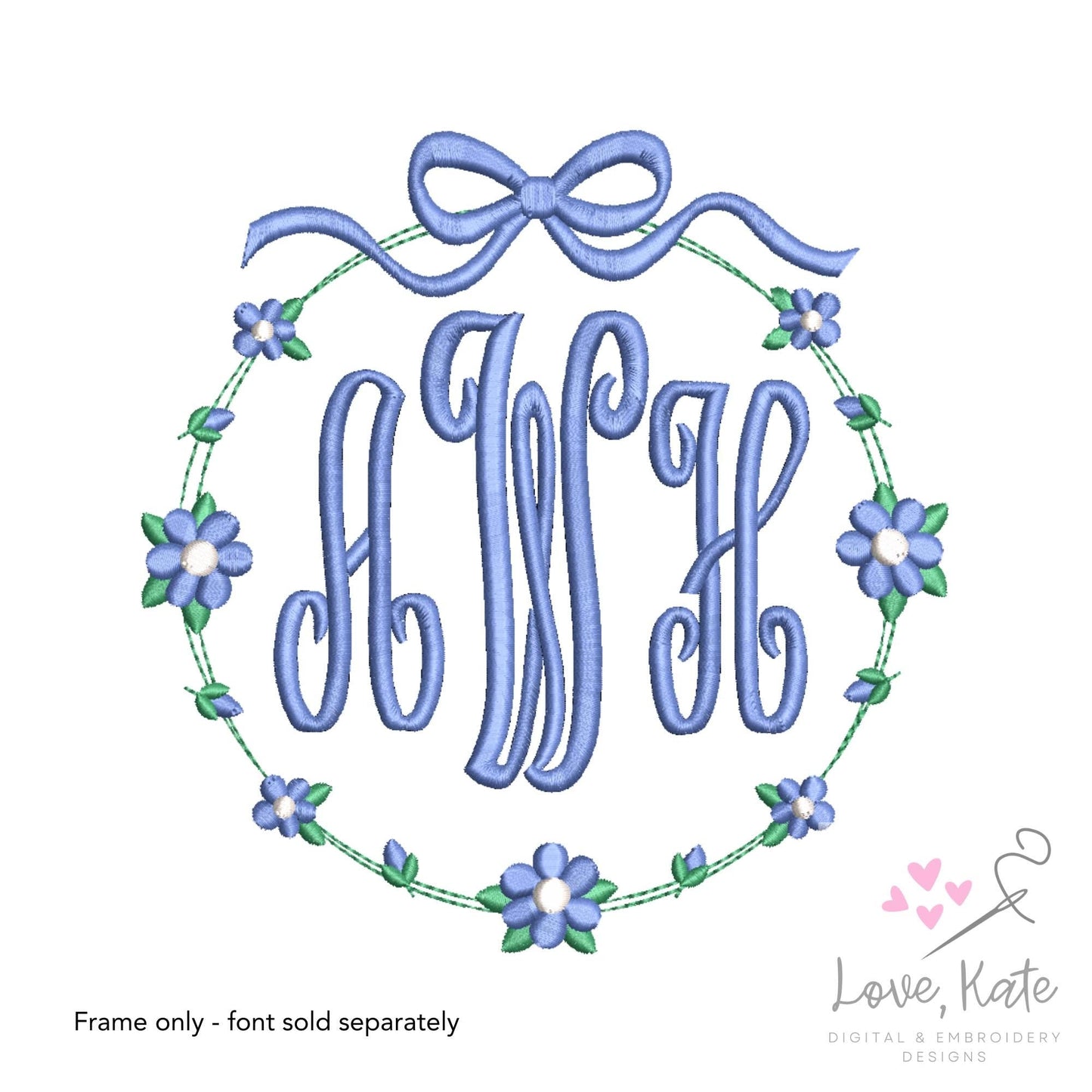 Vintage Flowers Monogram Frame | 2 Styles | 8 Sizes