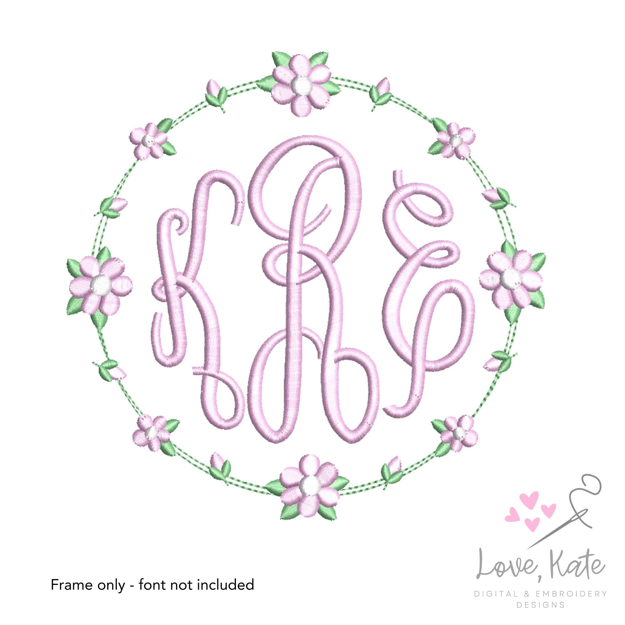 Vintage Flowers Monogram Frame | 2 Styles | 8 Sizes