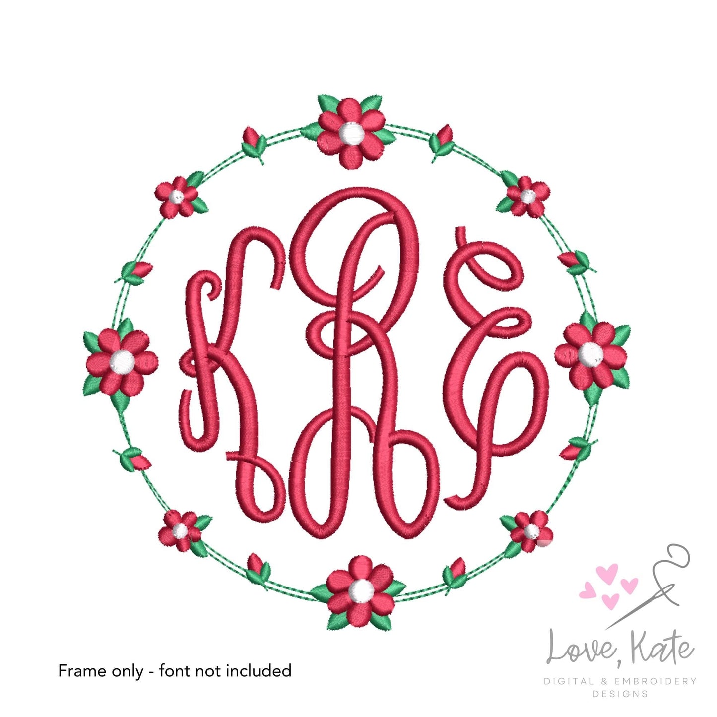 Vintage Flowers Monogram Frame | 2 Styles | 8 Sizes