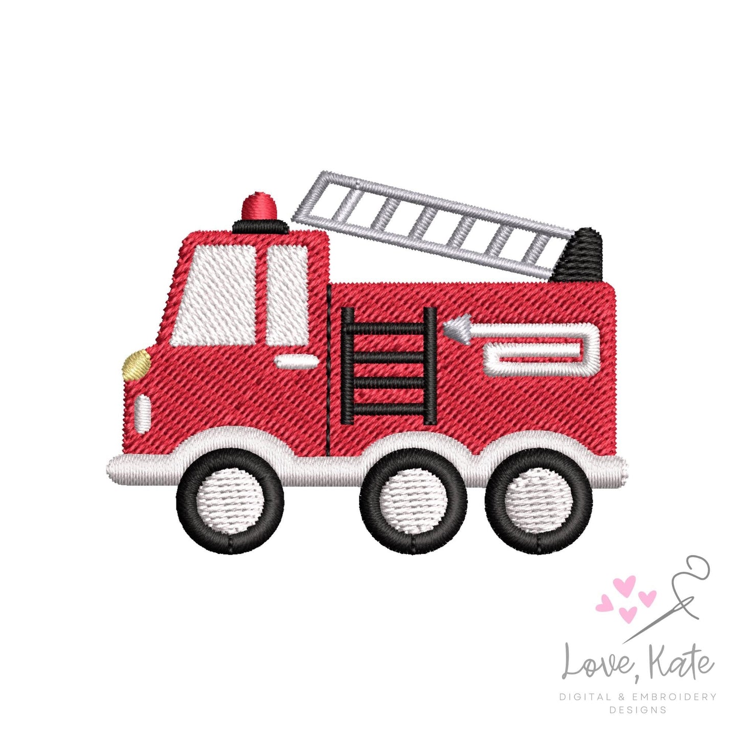 Fire Truck Embroidery Design | 7 Sizes