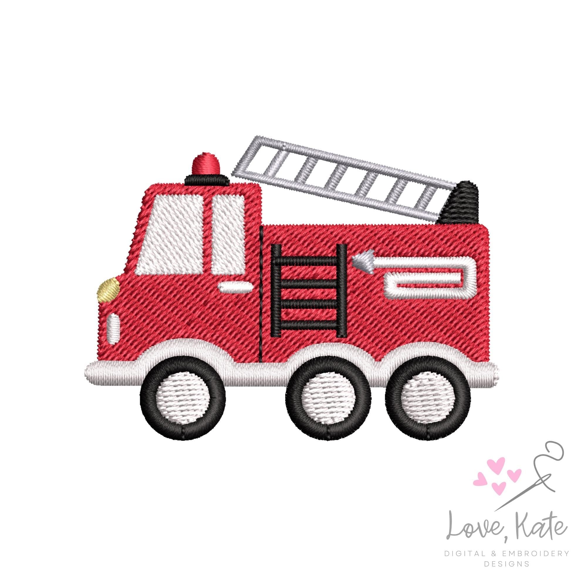 Fire Truck Embroidery Design | 7 Sizes