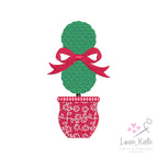 Topiary Bow Embroidery Design | 8 Sizes