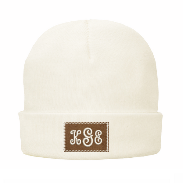 Monogramed Patch Beanie