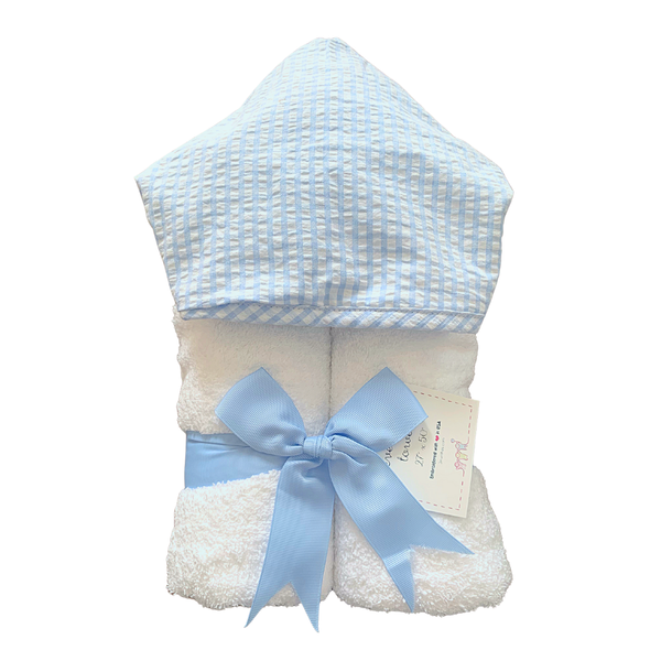 Gingham Trimmed Kids Bath Towel