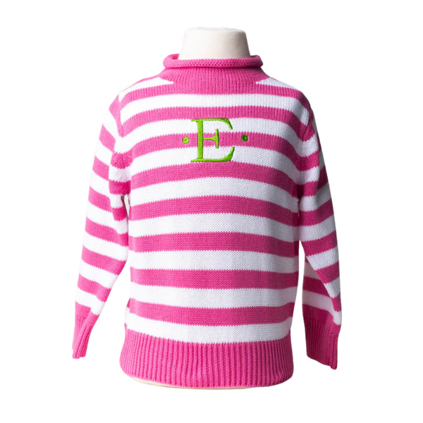 Striped Jersey Roll Neck Sweater