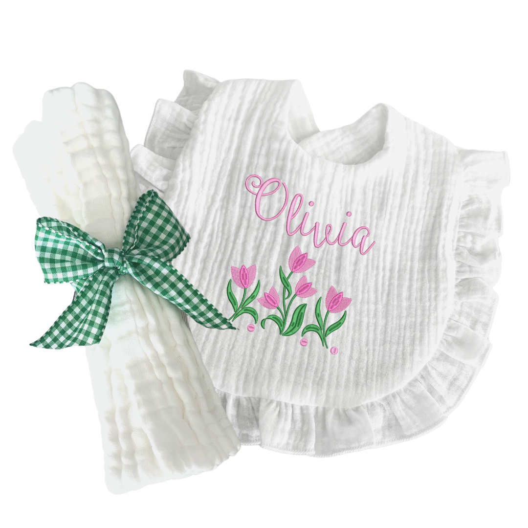 Quilted Muslin Drool Bibs