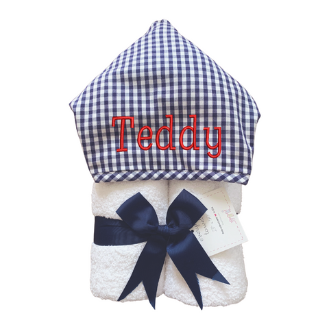 Gingham Trimmed Kids Bath Towel