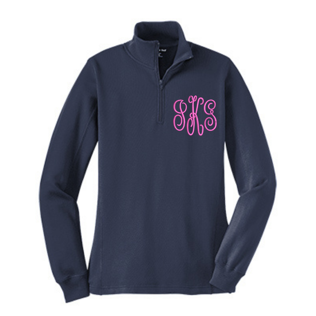 Quarter Zip Monogrammed Sweatshirt ~ 1/4 Zip Monogram Pullover Sweater – My  Southern Charm