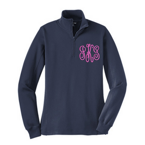 Ladies Monogrammed Quarter-Zip Pullover