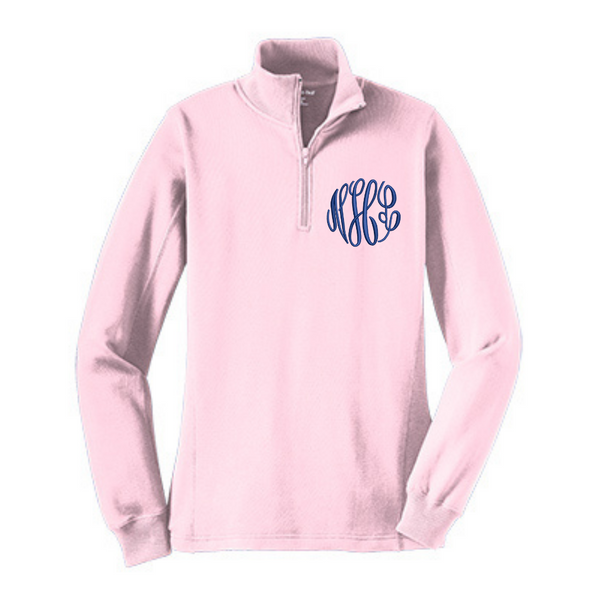 Ladies Monogrammed Quarter-Zip Pullover