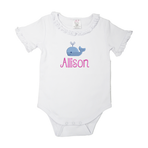 Personalized Ruffle Trim Bodysuit