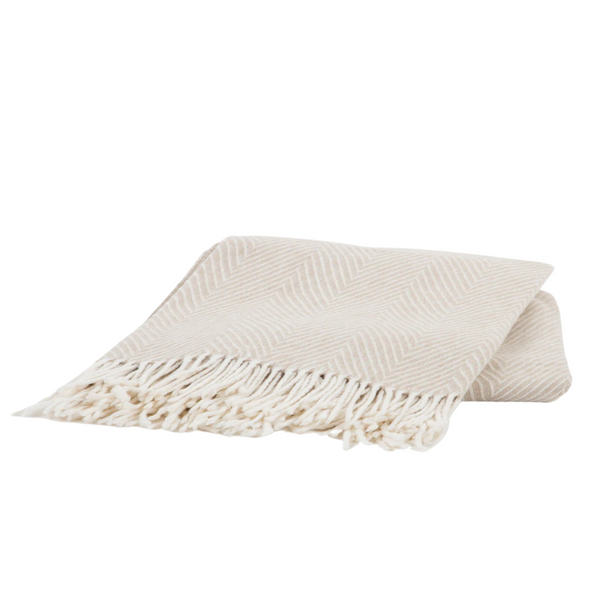 Monogrammed Herringbone Recycled Cotton Throw