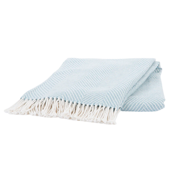 Monogrammed Herringbone Recycled Cotton Throw