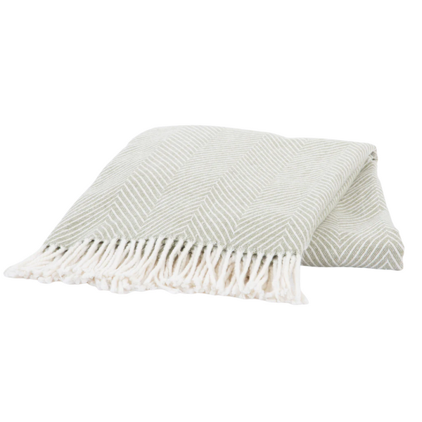 Monogrammed Herringbone Recycled Cotton Throw