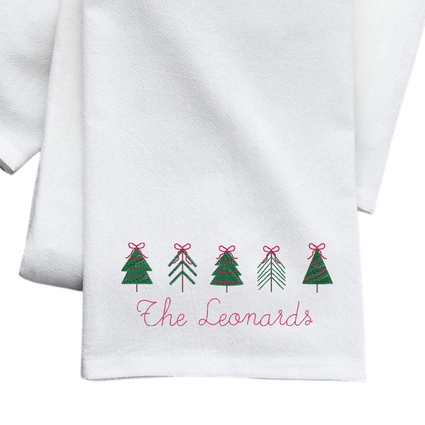 Monogrammed Holiday Flour Sack Dish Towels