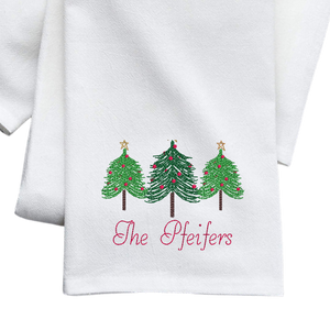 Monogrammed Holiday Flour Sack Dish Towels